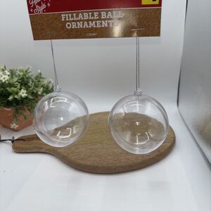 Lot of 18 Crafter's Clear Plastic Round Ornament Balls Christmas 2 packs =36 NEW